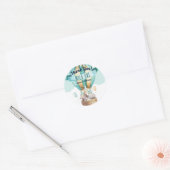 Waterverf van dierenavontuur Boho WILD ONE 1 1st Ronde Sticker (Envelop)