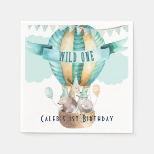 Waterverf van dierenavontuur Boho WILD ONE 1 1st Servet