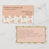 Waterverf van docent Peach Patroon Visitekaartje (Voorkant / Achterkant)