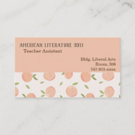 Waterverf van docent Peach Patroon Visitekaartje