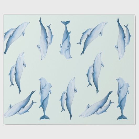 Waterverf van dolfijnen cadeaupapier (Vlak)