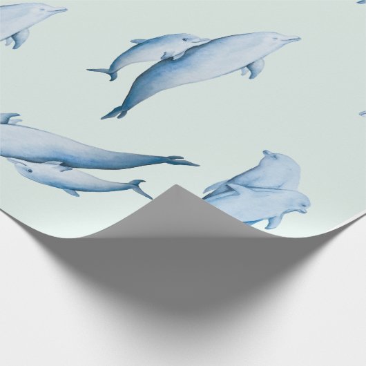 Waterverf van dolfijnen cadeaupapier (Hoek)