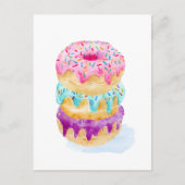 Waterverf van donuts briefkaart (Voorkant)