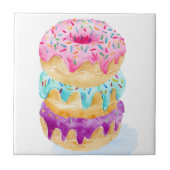 Waterverf van donuts tegeltje (Voorkant)