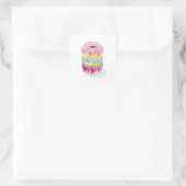 Waterverf van donuts vierkante sticker (Tas)
