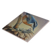 Waterverf van dopvruchten en zonnebloempitten tegeltje (Zijkant)