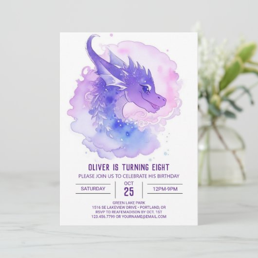 Waterverf van Dragon Cub Kaart (Staand voorkant)