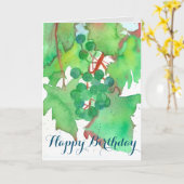 Waterverf van druiven — Fruit Happy Birthday Kaart (Gele Bloem)