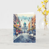Waterverf van dublin-ierland kaart (Gele Bloem)