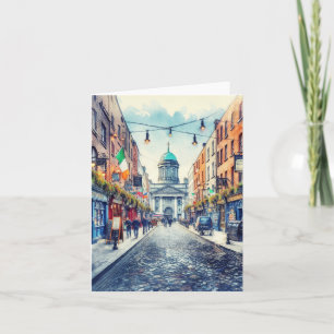 Waterverf van dublin-ierland kaart