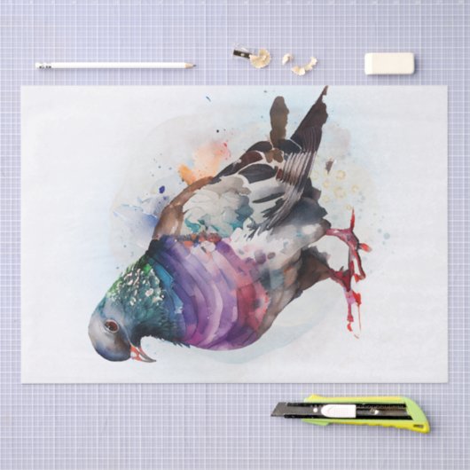 Waterverf van duivenvogels tissuepapier (Craft)