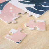 Waterverf van een besneeuwde berghut legpuzzel (Zijkant)