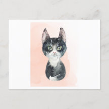 Waterverf van een grappige kat