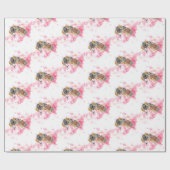 Waterverf van een hond met een staartdier cadeaupapier (Vlak)