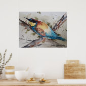 waterverf van een kleurrijke imker poster (Keuken)