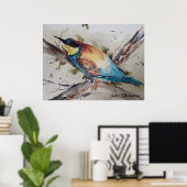 waterverf van een kleurrijke imker poster (Thuiskantoor)