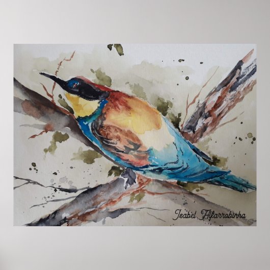 waterverf van een kleurrijke imker poster (Voorkant)