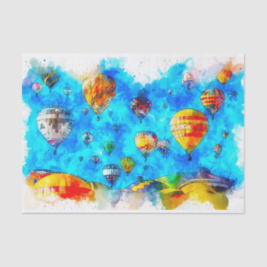 Waterverf van een luchtballon tissuepapier (Voorkant)