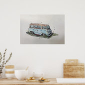 Waterverf van een roestige oude antiek bestelwagen poster (Keuken)