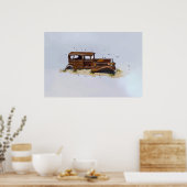 Waterverf van een roestige schaal van een pick-up poster (Keuken)