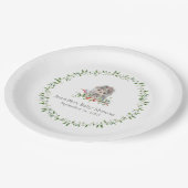 Waterverf van egel Floral op maat Papieren Bordje (Gekanteld)