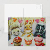 Waterverf van egel Rabbit Skunk & Cupcakes Art Briefkaart (Voorkant / Achterkant)
