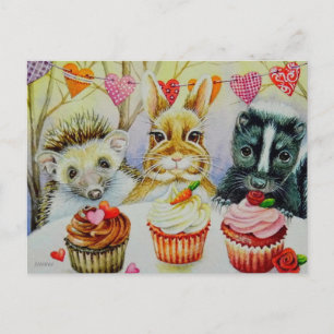 Waterverf van egel Rabbit Skunk & Cupcakes Art Briefkaart