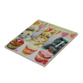 Waterverf van egel Rabbit Skunk & Cupcakes Art Tegeltje (Zijkant)