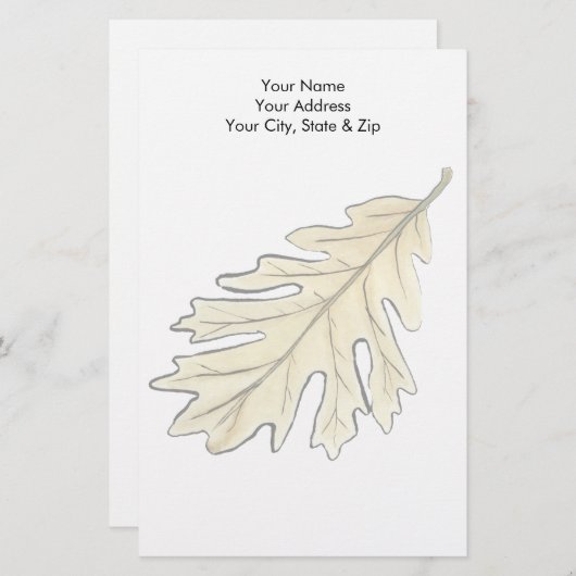 Waterverf van eikel briefpapier (Voorkant / Achterkant)