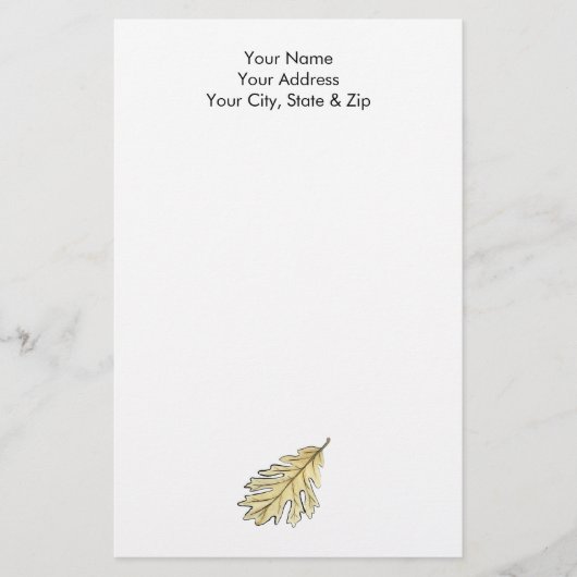 Waterverf van eikel briefpapier (Voorkant)