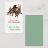 Waterverf van Elegant Piano Teacher Art Visitekaartje (Voorkant / Achterkant)