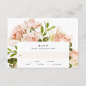Waterverf van Elegant Roos Romance Wedding RSVP-ka RSVP Kaartje (Voorkant)