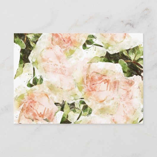 Waterverf van Elegant Roos Romance Wedding RSVP-ka RSVP Kaartje (Achterkant)