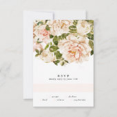 Waterverf van Elegant Roos Romance Wedding RSVP-ka RSVP Kaartje (Voorkant)