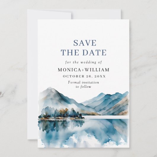 Waterverf van Elegant Save The Date (Voorkant)