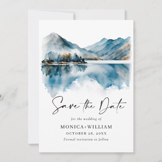 Waterverf van Elegant Save The Date (Voorkant)