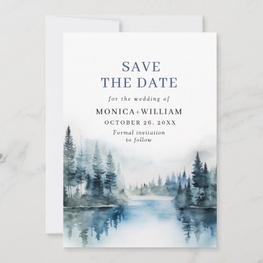 Waterverf van Elegant Save The Date (Voorkant)