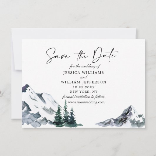 Waterverf van Elegant Save The Date (Achterkant)
