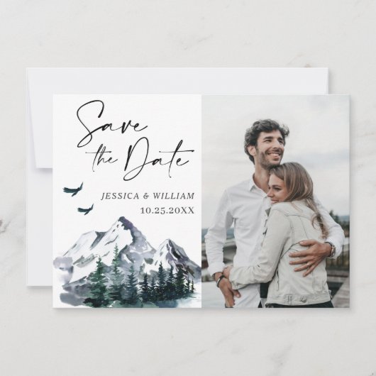 Waterverf van Elegant Save The Date (Voorkant)