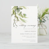 WATERVERF VAN ELEGANTE LEAFY GREEN FOLIAGE WEDDING KAART (Staand voorkant)
