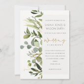 WATERVERF VAN ELEGANTE LEAFY GREEN FOLIAGE WEDDING KAART (Voorkant)
