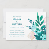 Waterverf van Emerald Blue Floral minimalistisch h Kaart (Voorkant)