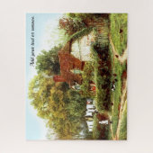 Waterverf van Engelse huisdieren, meisjes en kippe Legpuzzel (Verticaal)