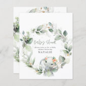 waterverf van eucalyptus - baby shower (Voorkant / Achterkant)