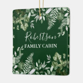 Waterverf van familiecabine Ivy Sage Ferns Green Keramisch Ornament (Links)