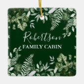 Waterverf van familiecabine Ivy Sage Ferns Green Keramisch Ornament (Voorkant)