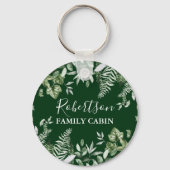 Waterverf van familiecabine Ivy Sage Ferns Green Sleutelhanger (Voorkant)