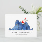 Waterverf van Feestelijke Zeeleeuwen Feestdagenkaart (Staand voorkant)