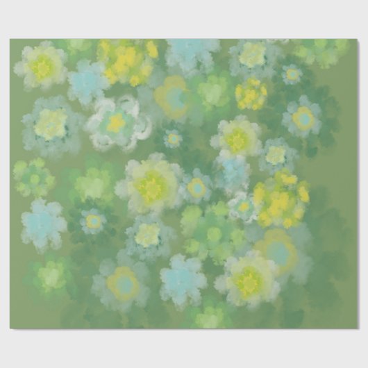 Waterverf van Floral Abstract zout Cadeaupapier (Vlak)