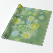 Waterverf van Floral Abstract zout Cadeaupapier (Uitgerold)